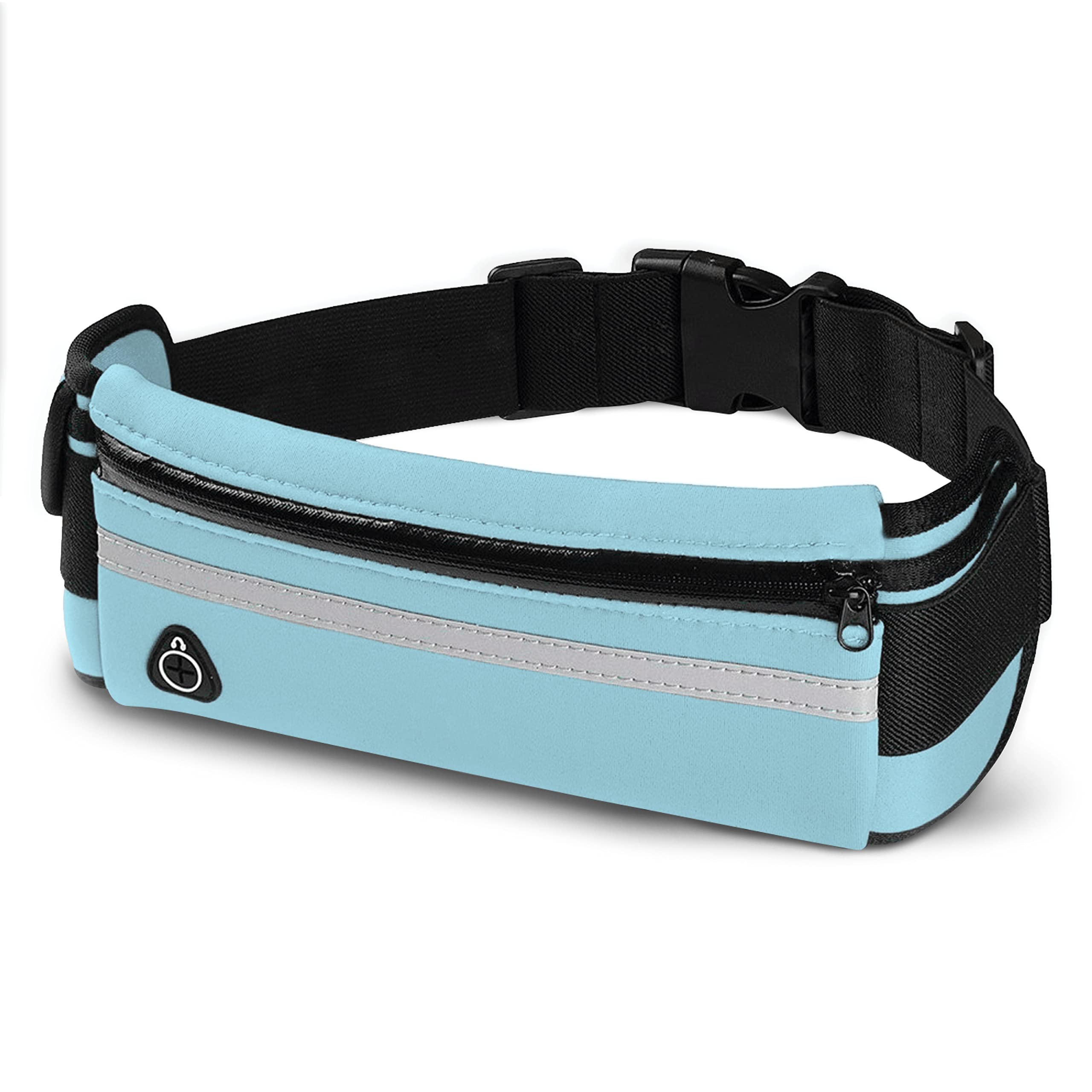 Running Belt Fanny Pack: Best Waist Pack for Phone Waistband Bag for Women & Men to Workout Fitness Exercise, Hiking, Jogging, Travel Money Pouch, Dog Walking. Runners Belts Holder Cell Phones (Blue)
