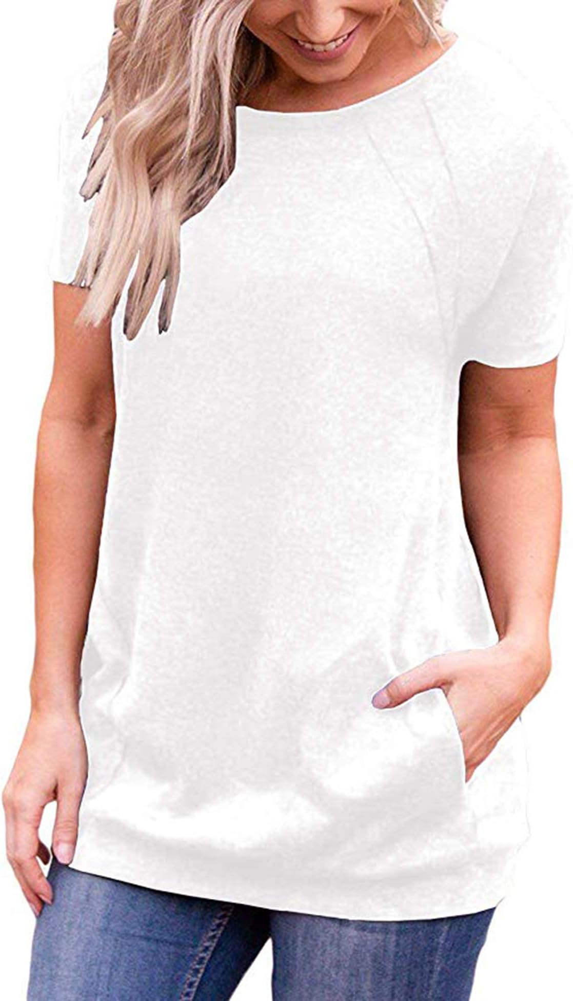 Women's T-Shirts Round Neck Loose Basic Sports top S-XXL