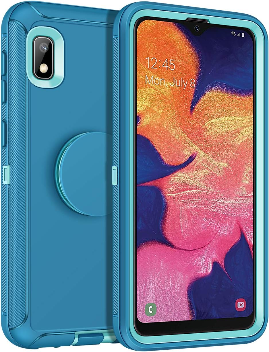 CHEERINGARY Case for Galaxy A10E Case with Stand Protective Shockproof Heavy Duty Anti-Scratch Dual Layer Cover Galaxy A10E Case Built in Foldable Grip Case for Galaxy A10E Teal Green