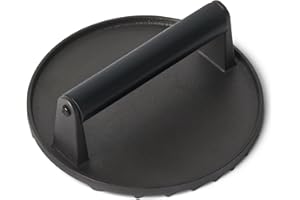 �鶹�� Basics Cast Iron Burger Press, Round, 17.3 x 6.9 cm, Black, 1-Pack