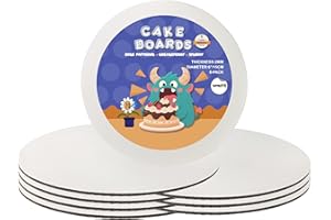 8 PCS Cake Boards 6 Inch Round, White 6 Inch Cake Boards Rounds Cake Plate, Food Grade & Greaseproof Rounds Cake Base, Rose P
