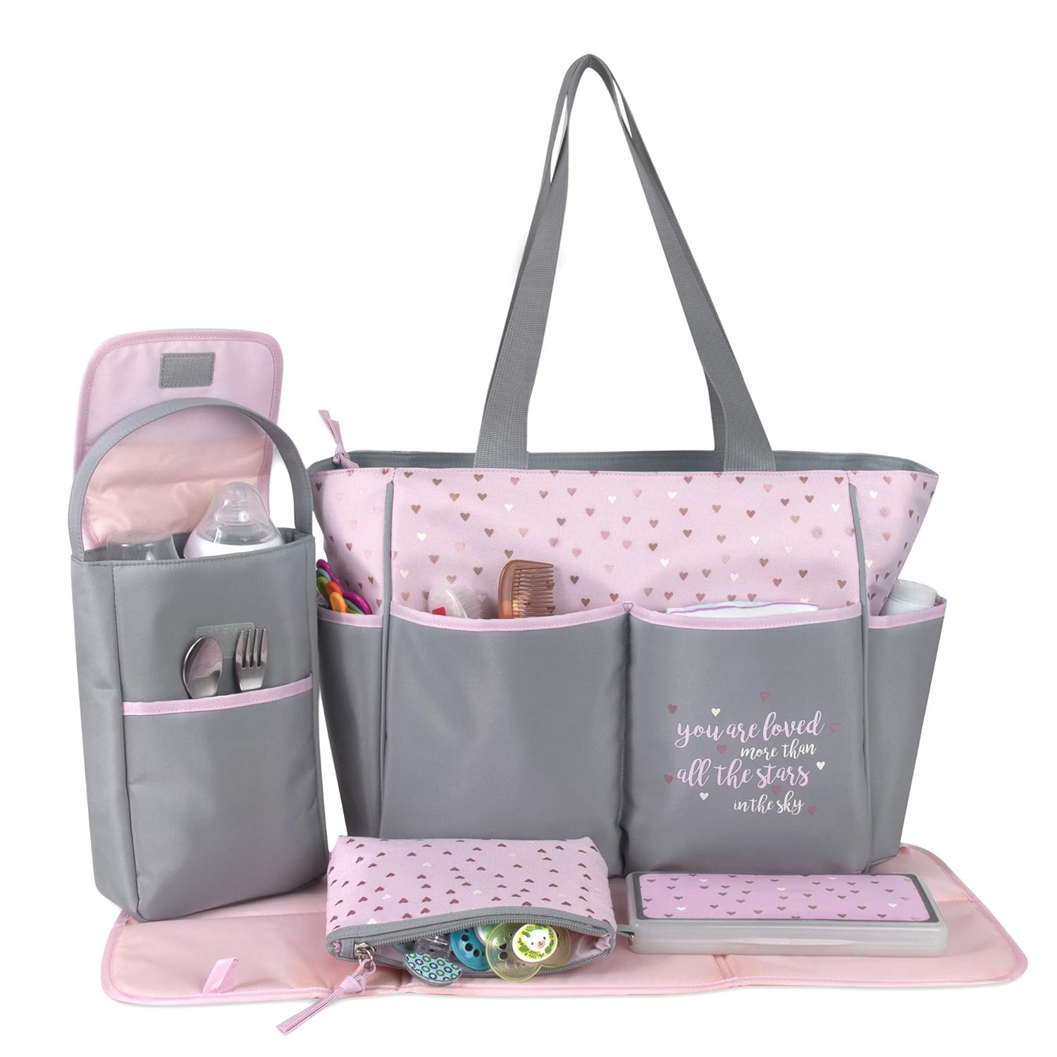 grey stars changing bag