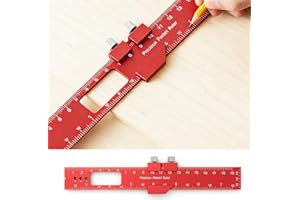 45 Degree Angle Ruler Multi-Purpose Marking and Measuring Tool for Drawing Layout Woodworking for Home Use 1 Pcs (Red,6.3inch