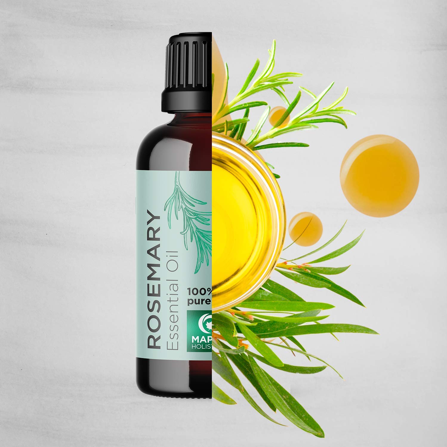 100% Pure Rosemary Essential Oil for Therapeutic Aromatherapy Stimulating Scalp Treatment for Healthy Hair Growth Anti Aging Antioxidant Ancient Beauty Elixir Natural Skin Care for Acne and Wrinkles: Beauty