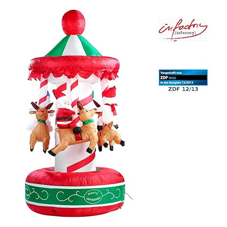infactory Aufblasbares Karussell: Selbstaufblasendes Weihnachtskarussell 2 Meter (Selbstaufblasende Karussells)