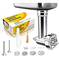Metal Food Grinder Attachments Compatible with All KitchenAid Stand Mixers, Durable Meat Processor Accessories, Sausage…