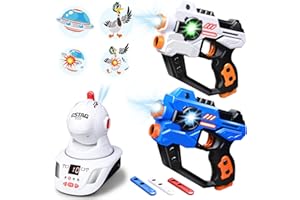 OKKIDY Laser Tag Guns Set of 2 and Projector, Shooting Battle Game for Kids Adult with Digital LED Score Display and 3 Targets, Birthday Gift Toys for 6, 7, 8, 9, 10, 11, 12+ Year Old Teens, Boys, Girls