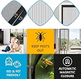 Koorium Magnetic Fly Screen Door Curtain Bug Mesh Insect Protection 90x210cm view 5