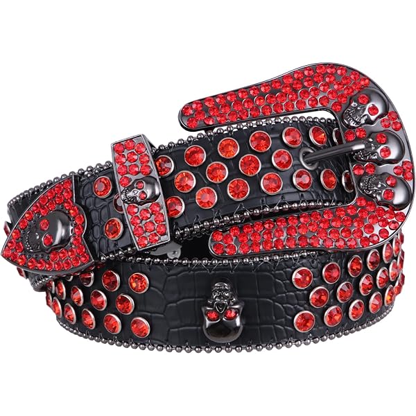 ZGMYC Goth Red Heart Buckle Belt Punk Studded Rivet Waist  display picture 3