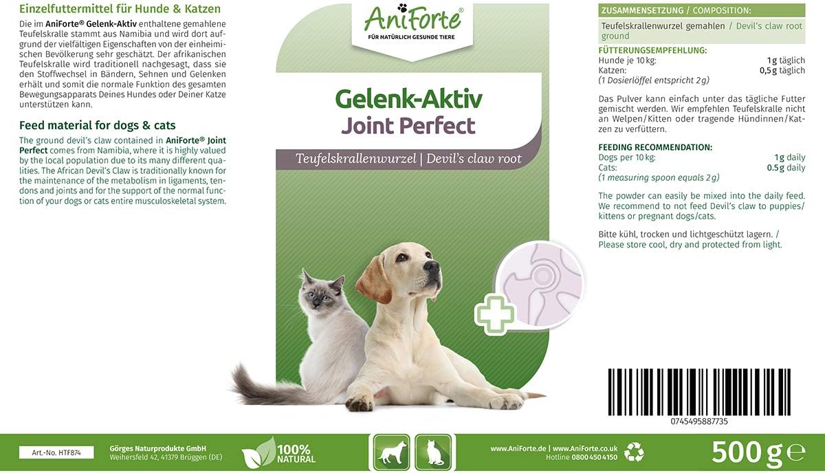 AniForte Devil’s Claw Root 500g Joint Supplement for Dogs & Cats