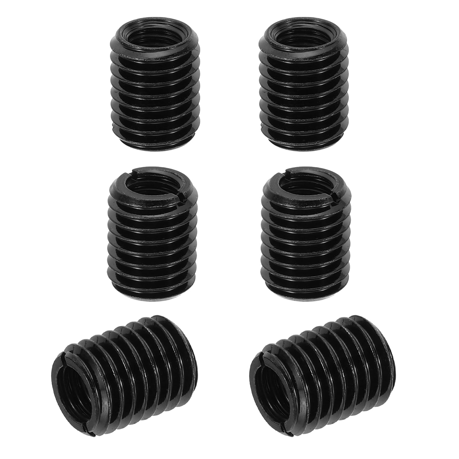 PATIKIL Thread Adapters Sleeve Reducing Nut, 6 Pcs M12xM8x15mm Male to Female Repair Insert Nut Screw Reducer Conversion Metal Fastener, Black