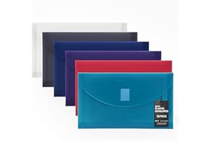 Better Office Products 36 Plastic Envelopes, Reusable Poly Envelopes, No.10, 9.75 x 5.5 Inch, Assorted Colors, Transparent, S