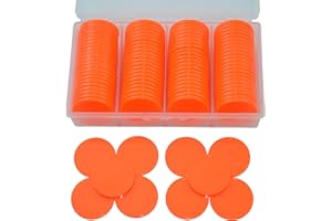 StarMall 100 Pieces Plastic Learning Countes Disks Bingo Chip Counting Discs Markers Tokens with Storage Case for Math Learning, Counting, Poker Chips Game, Bingo Chips Game