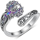 Fuguangju Thumb Rings for Women 925 Sterling Silver Phoenix Ring Adjustable Thumb Ring Phoenix Jewelry Gifts for Women