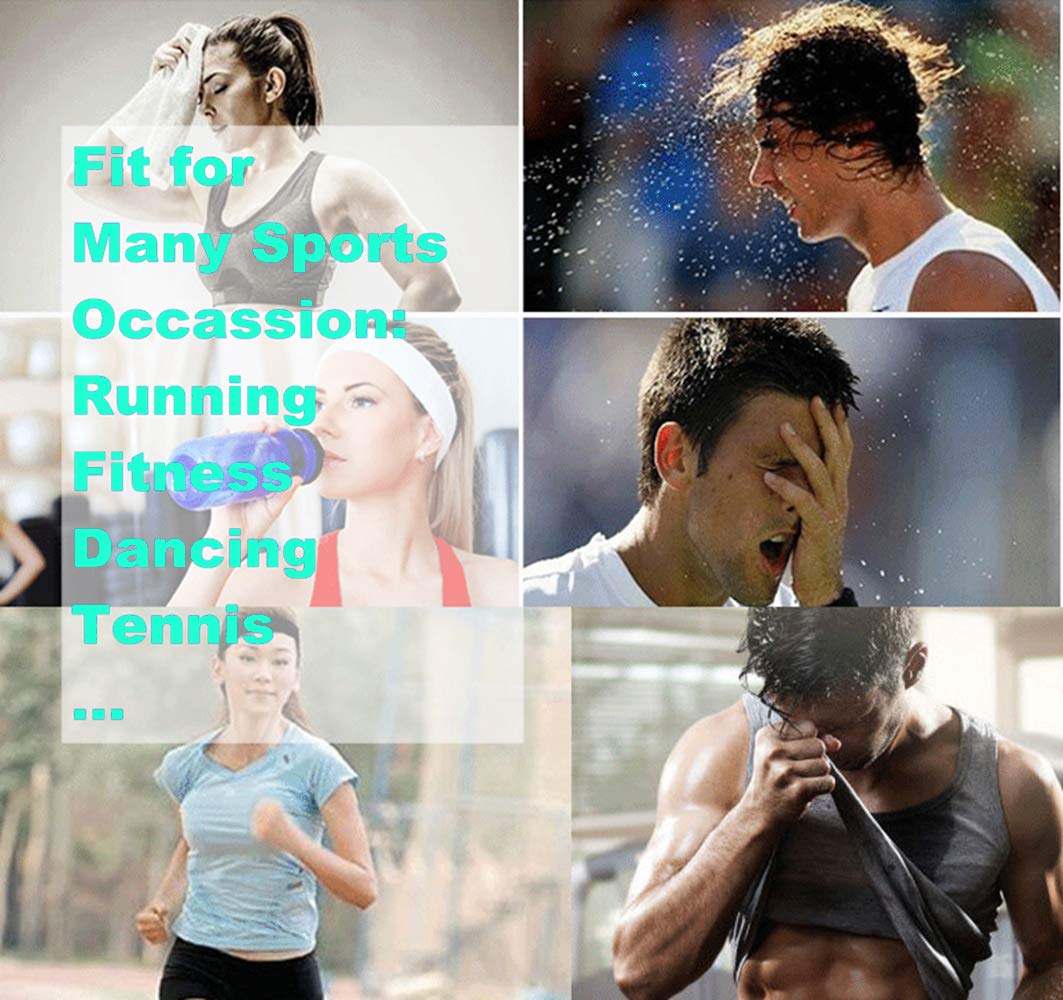 Black Running Headband 3 Pack Unisex Sport Yoga Headbands for Women & Men Moisture Wicking Workout Sweatbands for Fitness, Cross Training, Gym Exercise Athletic Wrap Bands