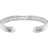 JoycuFF Memorial Gifts for Loss of Mom Dad in Memory of Jewelry Sympathy Bracelet Bereavement Cuff Secret Message Engraved Grief Gifts for Women