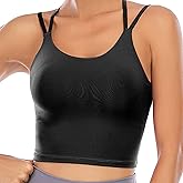 Vorcy Womens Padded Sports Bra Fitness Workout Running Camisole Crop Top with Built in Bra