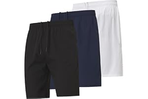 Ultra Performance Gym Shorts Men 3 Pack Mens Nylon Stretch Athletic Running Shorts for Men with Zipper Pockets 6 “ Inseam