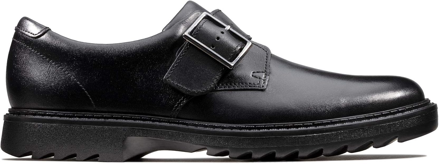 Clarks Asher Civic Youth Leather Shoes in Black Amazon.co.uk Shoes & Bags