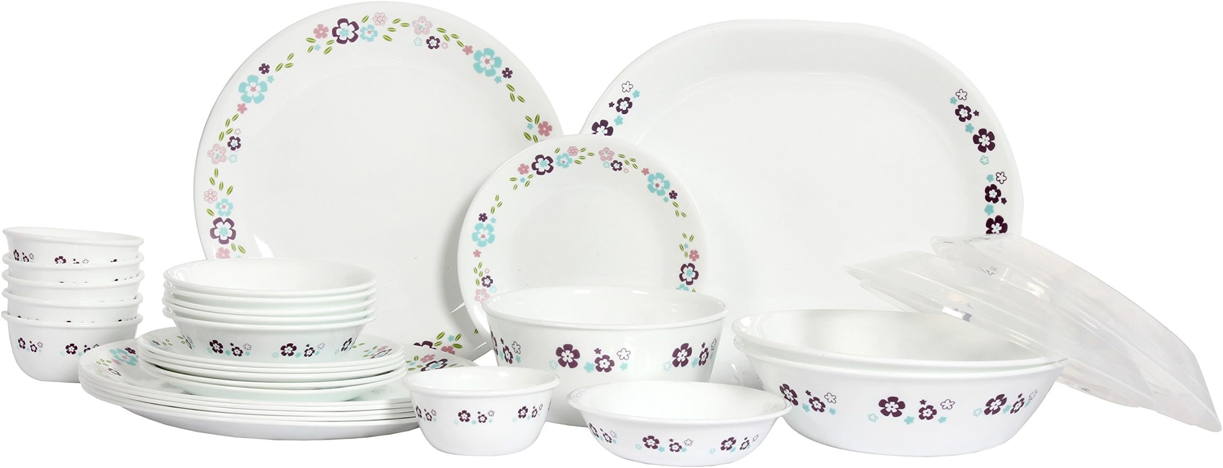 Corelle Livingware Florets Dinner Set, 30-Pieces