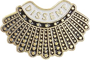 ROSTIVO Enamel Pins Dissent Pin Ruth Bader Ginsburg Feminist Pin RBG Dissent Collar Pin Female Justice Brooches