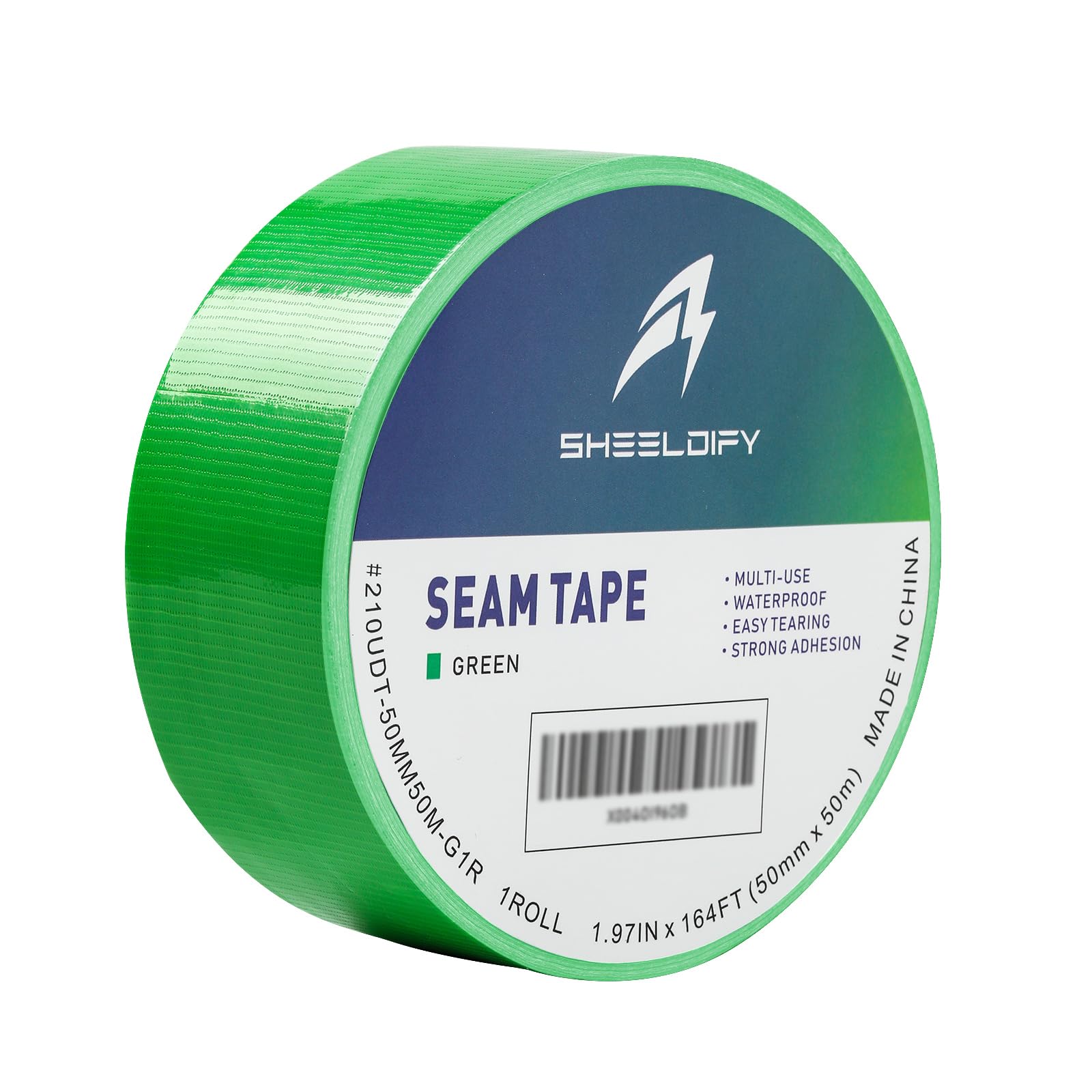 Photo 1 of Sheeldify 1.97" x 164‘ Seam Tape - Duct Tape Edge Tape Heavy Duty Multi-Purpose, Hand-Tearable, No Residue, Green, 1 Roll