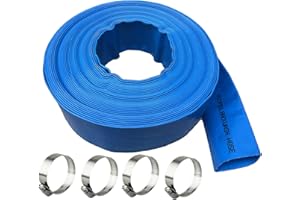 PEISONGFEI 2 IN x 100 FT Pool Backwash Hose, Heavy Duty Flat Discharge Hose, Weather and Burst Resistant, Best Pool Hoses for Inground Pools, Pool Filter Hose & Pool Drain Hose