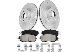 funire Front Brake Pads And Rotors Kit Compatible With 2010-2018 Subaru Forester, 2013-2014 Outback,31407 D1539-7880 Automotive Replacement Brake Kits Geomet Drilled And Slotted Rotors 293.4mm(11.6in)