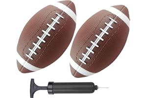 ABAJI Toy Football 2PCS 6 inch Small Mini Ball for Kid Toddler Soft Rubber Come with Pump Needle Boys Girls Gift Party Decor