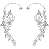 MelleFlarynsun 2PCS Butterfly Ear Cuffs Climber Wrap Around Earrings for Women Fairy No Piercing Ear Clip Gold Silver Jewelry Gift