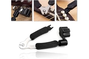 Guitar String Winder+ Guitar String Cutter+ Guitar Bridge Pin Puller, 3 in 1 Guitar Repair Tool (Black)