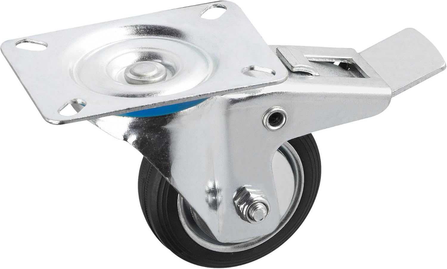 Metafranc 800770 Swivel Castor Diameter, 104 x 80 mm, Solid Rubber, Roller Bearing, FS, diameter 100 mm, Silver