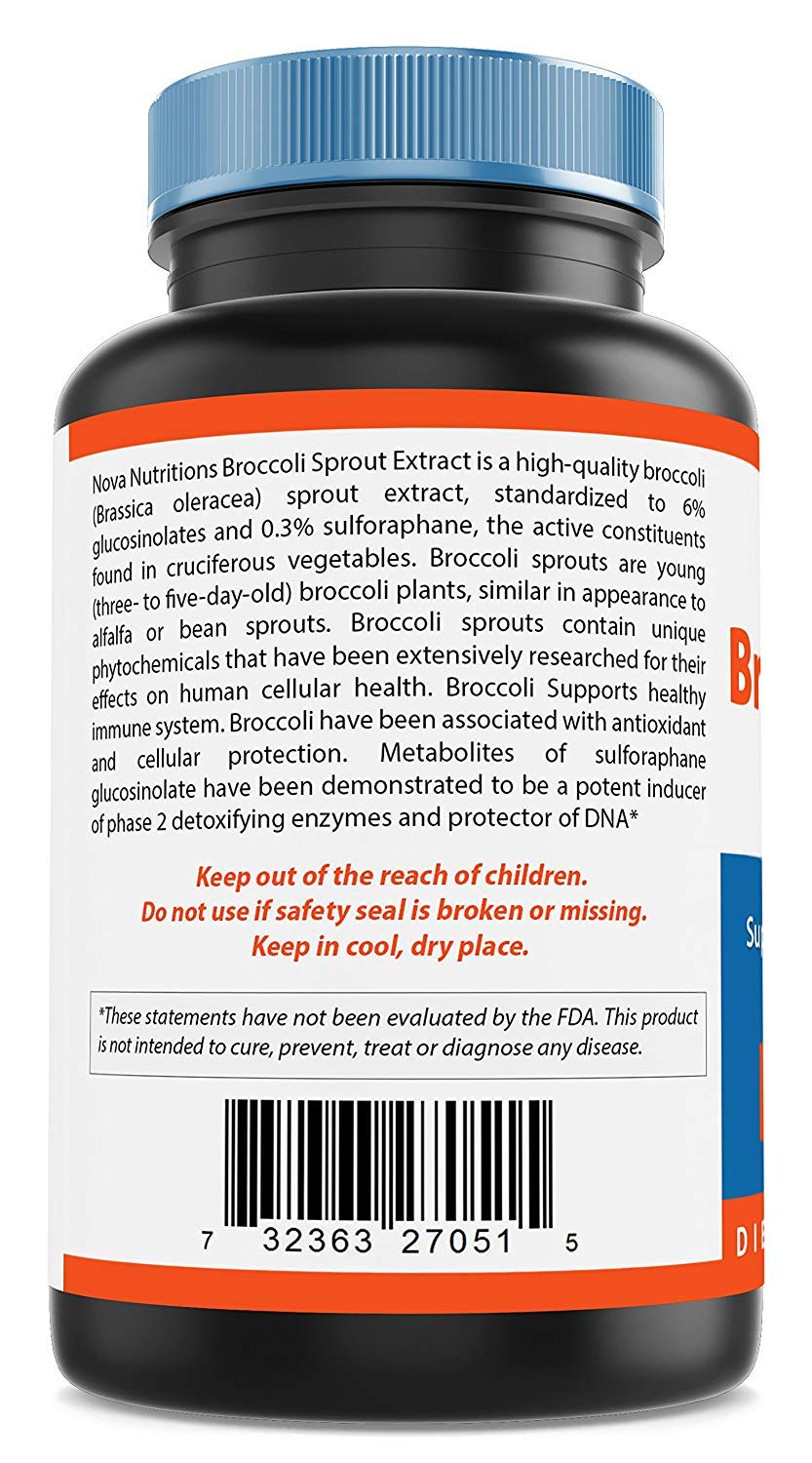 Broccoli Sprout Extract 1000 mg 120 Capsules by Nova Nutritions Buy