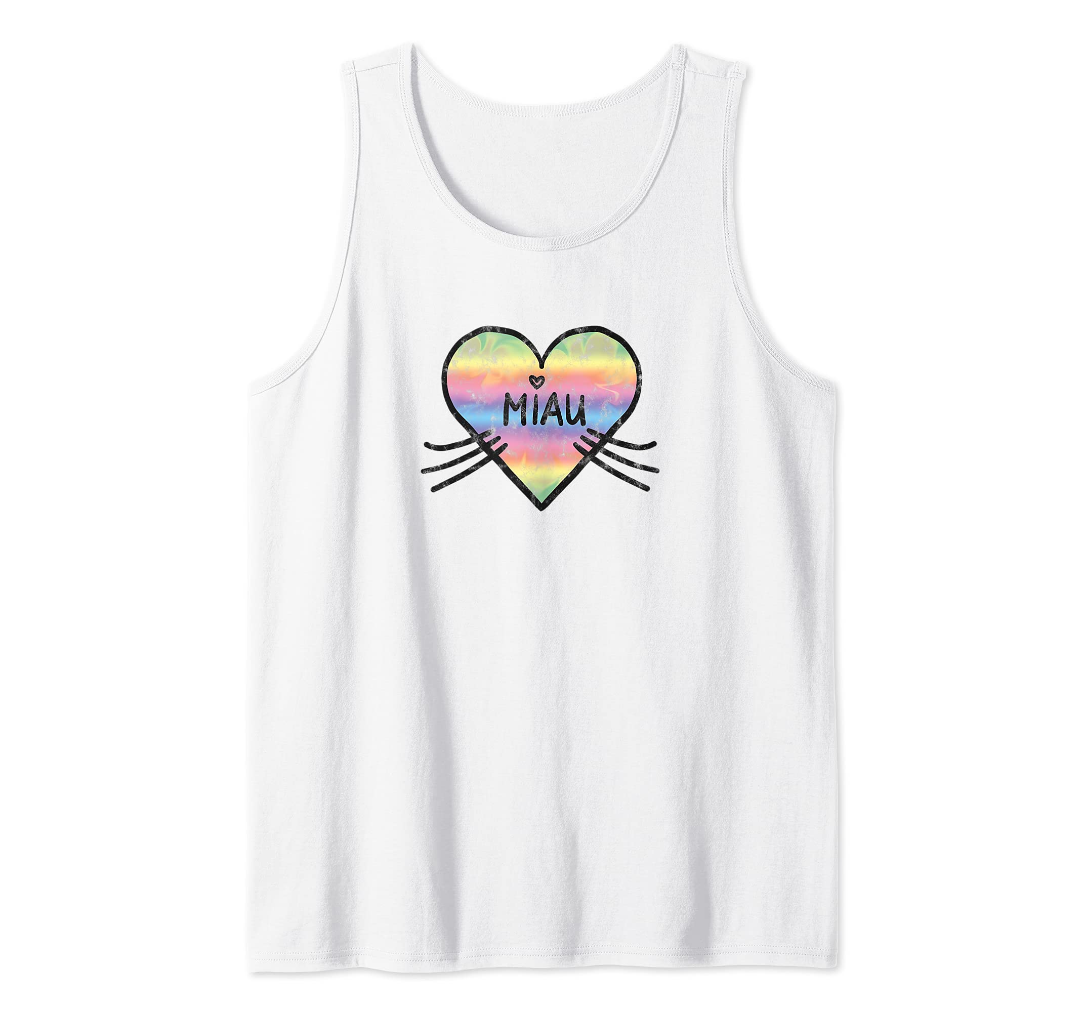 Meow, heart, cat, cat lover, sayings, pet, humor, quotes Tank Top