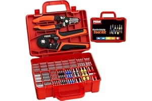 PEBA Ferrule Crimping Tool, with 24 Types of Wire Ferrules and AWG 24-8 Self-Adjusting Crimping Pliers+Stripper | Square Crimper for Insulated/Uninsulated Ferrule Terminal (Ferrule Crimping Tool Kit)