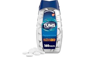 TUMS Ultra Strength Chewable Antacid Tablets for Heartburn Relief, Peppermint - 160 Count