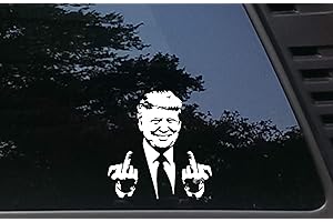 HIGH VIZ INC Trump flipping double Bird - 5 1/4" x 5 1/2" die cut vinyl decal/sticker for cars, trucks, windows, boats, tool boxes, etc NOT PRINTED! MADE in The USA!
