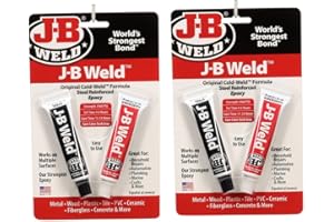 J-B Weld 8265SCAN Original Steel-Reinforced Cold-Weld Epoxy 2 oz Each – 2 Pack (4 oz Total) Two-Part Adhesive for Metal and M