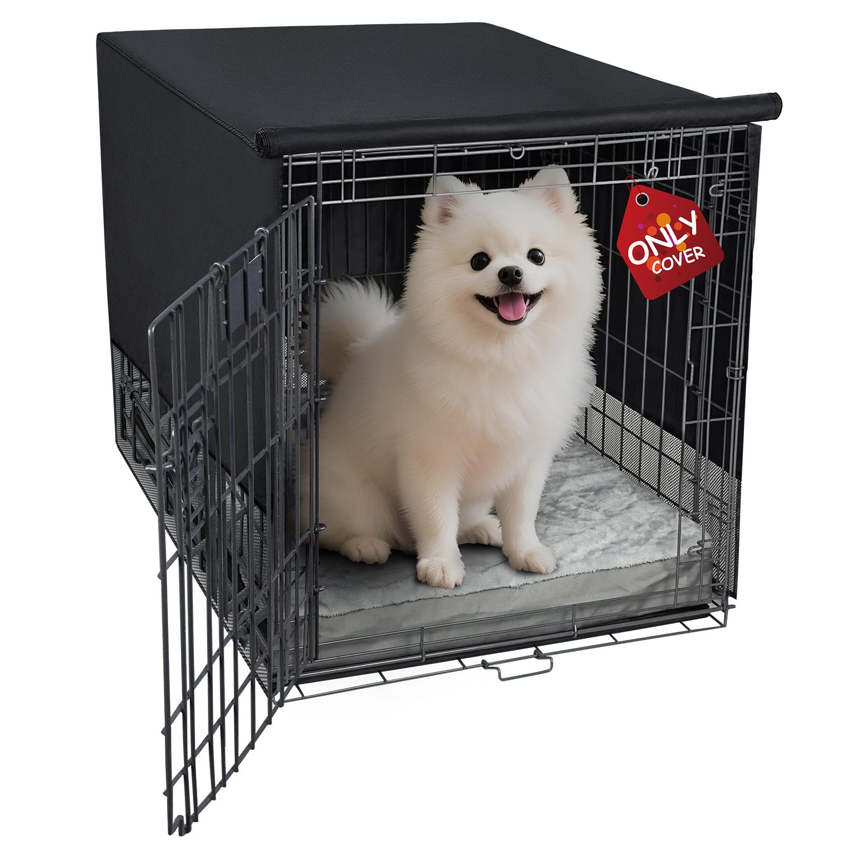 Photo 1 of Explore Land Breathable Dog Crate Cover - 4 Sides Mesh Ventilation, Basic Pet Kennel Cover, All Sides Open, Universal Fit for 1 2 3 Doors 24 inches Wire Dog Crate