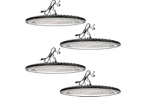 bulbeats 200W LED High Bay Light 28000lm (Eqv.800W MH/HPS) 5000K ETL Listed High Bay LED Light, Energy Saving Upto 7300KW/5Yrs(5Hrs/Day) UFO Lights for Commercial Warehouse/Wet Location-4Pack