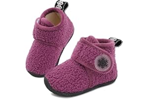 JOINFREE Toddler Slippers Boys Girls House Fleece Booties Baby Warm Winter Boots Kids Bedroom Indoor Shoes Cozy Outdoor Walking Shoes