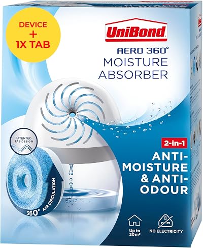 UniBond AERO 360° Moisture Absorber & Refill Tab - Ultra-Absorbent Dehumidifier