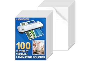 Lacchoufee 100 Pack Laminating Sheets, 3 Mil Hold 11 X 17 Inch Clear Thermal Laminating Pouches, Laminate Sheets Paper for Laminator Machine, Business Card, Photo, Sticker, Office and School Supplies