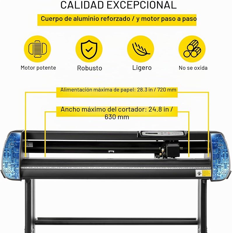 Máquina Cortadora de Vinilo con Soporte de Piso, Plóter de Vinilo Cutter Plotter, Memoria128K-2M, 28 Inch de Fuerza y Velocidad Ajustables para La Fabricación de Signos