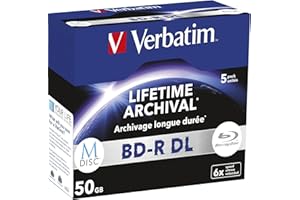 1x5 Verbatim M-Disc BD-R Blu-Ray 50GB 6X Speed, Jewel Case