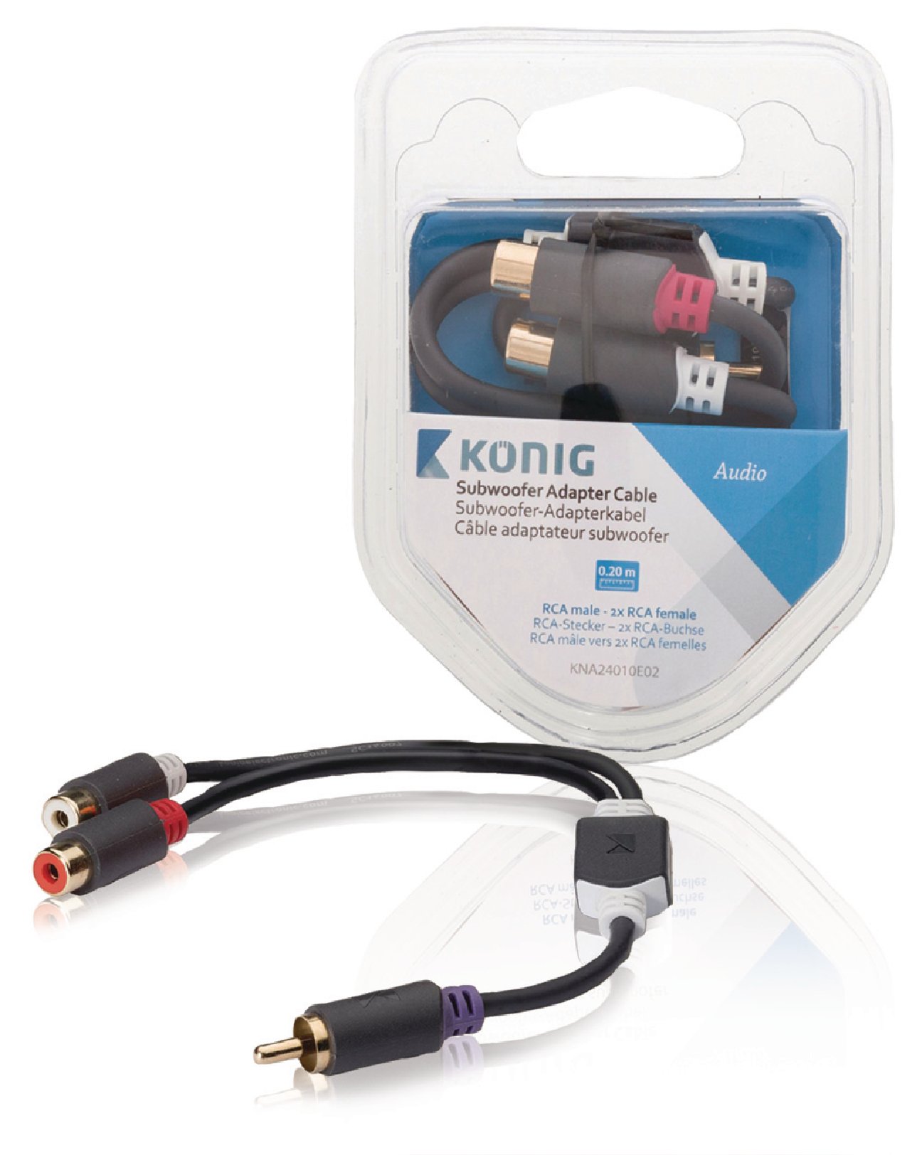 König RCA male/2 x RCA female - 0.2 m