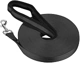 Vivifying 20m Nylon Training Lead for Dogs Long Line 65ft Obedience Leash Black