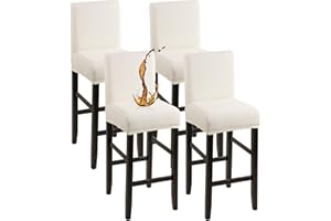 YISUN Waterproof Bar Stool Covers, Stretch Pub Stool Chair Cover Removable Washable Counter Stool Covers Bar Stool Slipcovers for Kitchen, Pub, Dining Room (4 Pack, T-Beige)