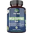 Stay-Well Naturals Infla-Support Plus- 750mg Herbal Supplement Blend with Curcumin and Ashwagadha Extract, Shatavari, Kavach, Fenugreek, Pippali, Guduchi, Shilajit, Goshura and Sunthi 60ct