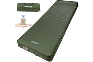 Origem Self Inflating Sleeping Pad with Electric Air Pump, 10CM Ultra-Thick Camping Mattress, 9.5 R-Value Insulated Foam Matt